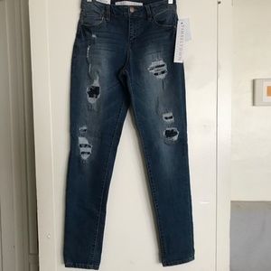 BOYFRIEND SOFT STRETCH DISTRESS DENIM JEANS